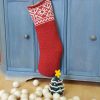 Red Jacquard Knit Christmas Stockings