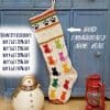 Hand-knit Christmas stocking with colorful cat motifs and paw prints, Fair-Trade handmade