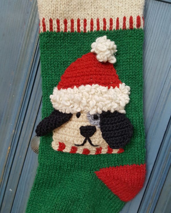 Christmas stocking with dog