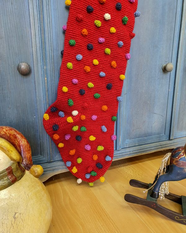 Red Crochet Christmas Stocking