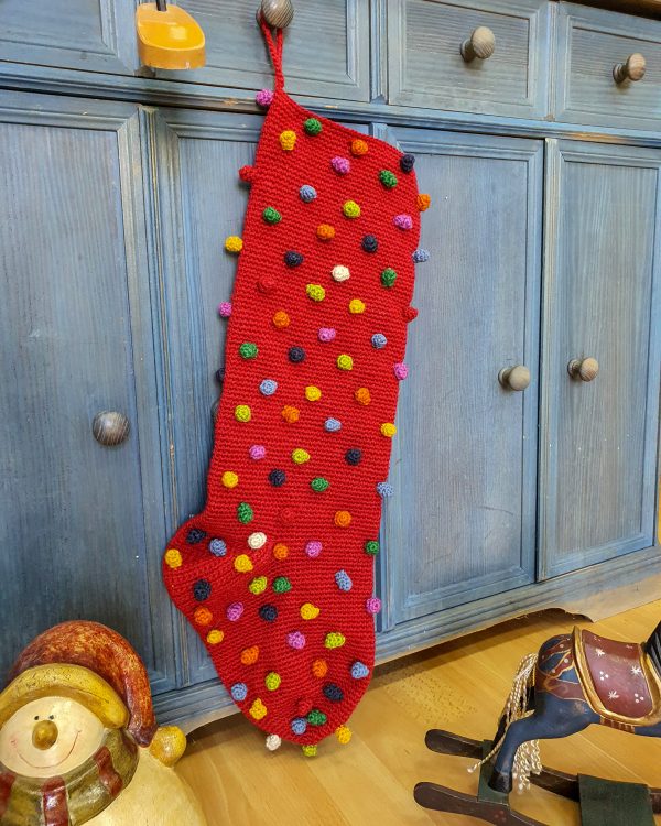 Red Crochet Christmas Stocking