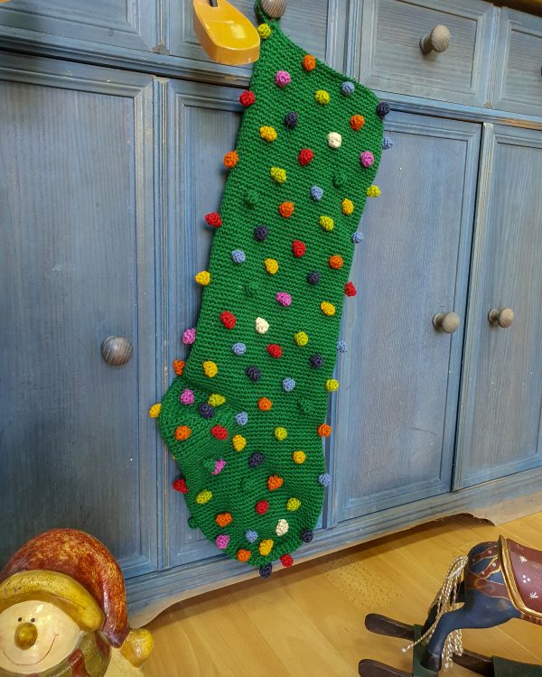 Green Crochet Christmas Stockings