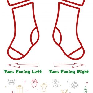 Christmas stocking toes facing directions