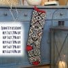 Jacquard hand-knitted holiday stocking with traditional Bosnian pattern