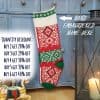 Hand-knitted multicolor traditional Christmas stocking with rich pattern.