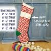 Hand-knit personalized Christmas stocking with embroidered name