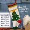 Hand-knit and fair trade Personalized Christmas stocking with tree and lights appliqué