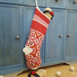 Red Personalized Christmas stocking hanging