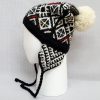 jacquard knit hat with pompon