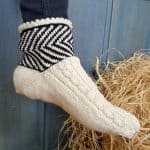 Slipper Socks - White Mid-Length