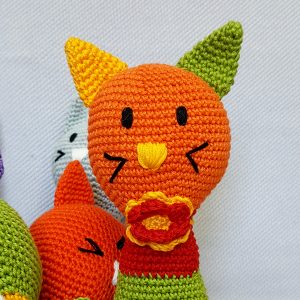 orange amigurumi cat toy