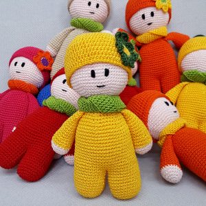yellow crochet toy