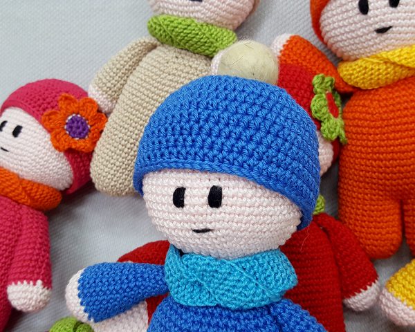 blue crochet doll