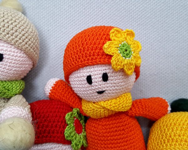 orange crochet toy