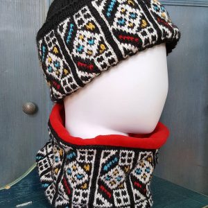 jacquard knit cold weather scarf