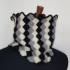 monochrome knit winter scarf