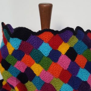 rainbow colors knitted winter scarf