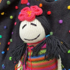 rainbow knitted bag