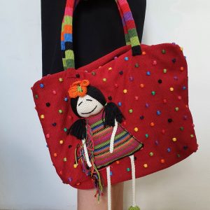 Burgundy Knit Handbag
