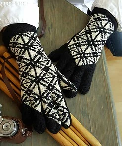 fair trade knitted monochrome gloves