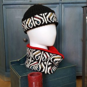 jacquard knit beanie