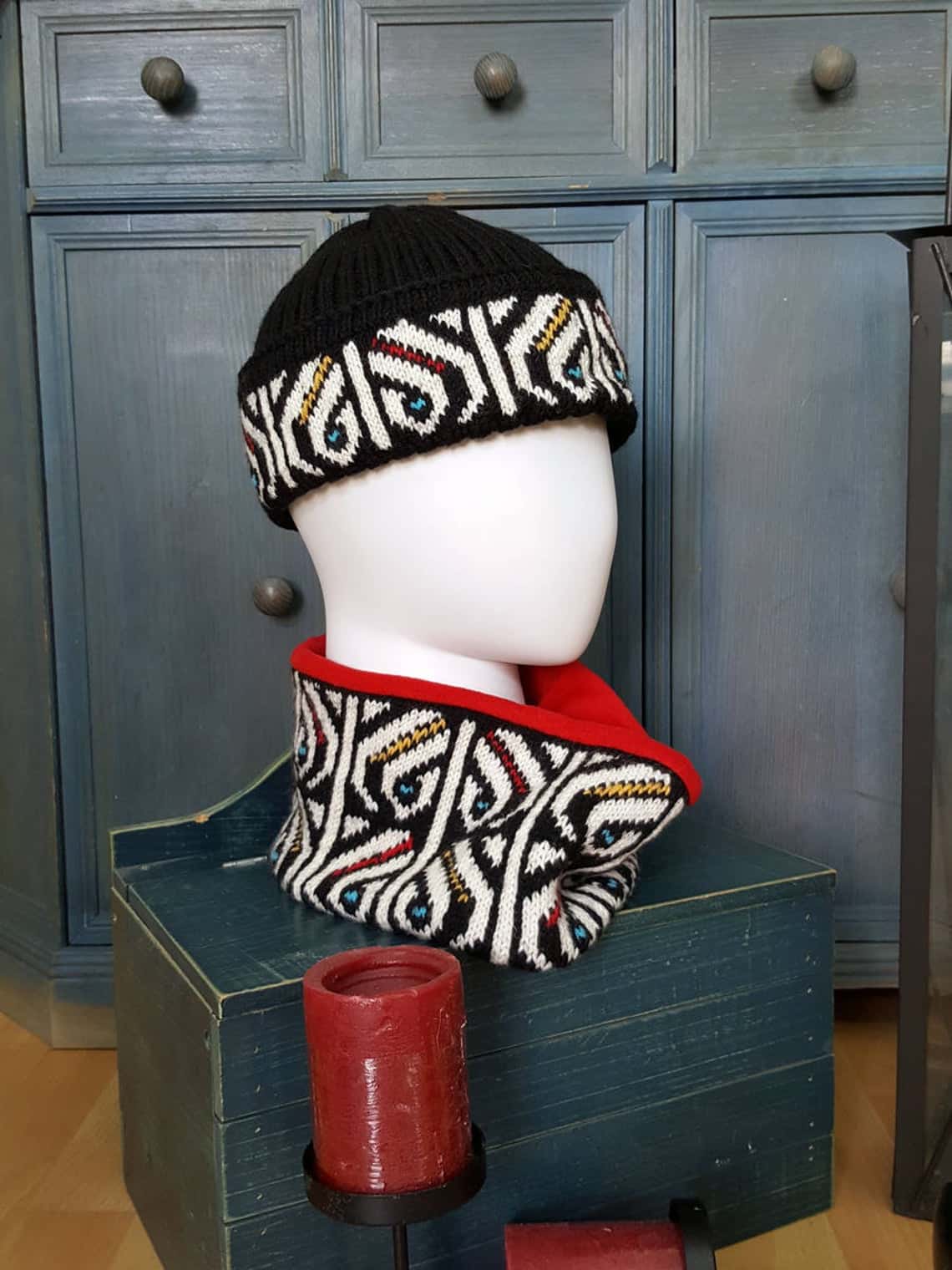 jacquard knit beanie
