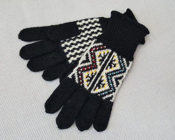 jacquard knit winter gloves