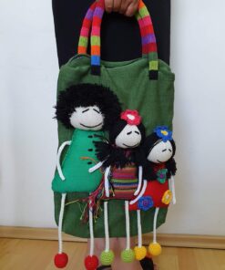 fair trade green knitted bag