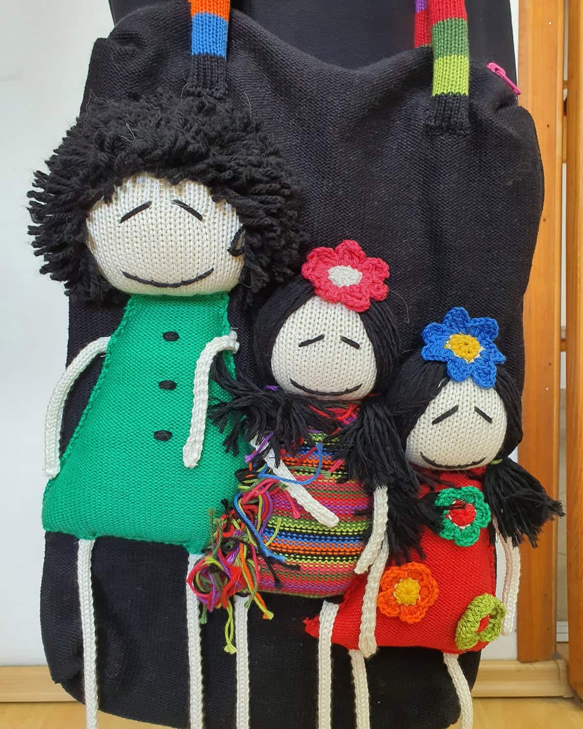 fair trade black knitted bag