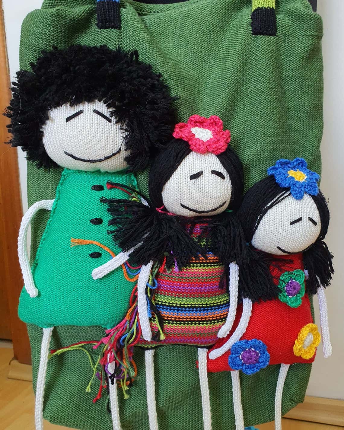 casual bag with doll applique