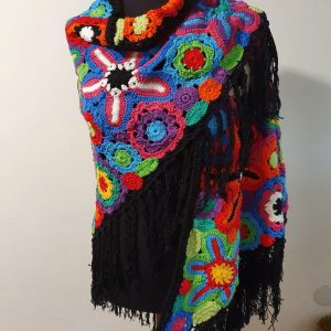 rainbow crochet scarf