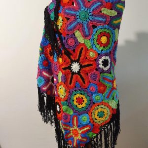 bright colors crochet stole
