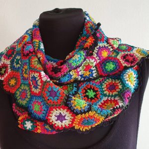 colorful crochet scarf