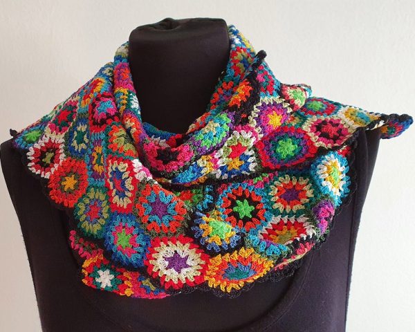 colorful crochet scarf