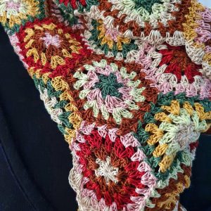 hand crochet colorful scarf