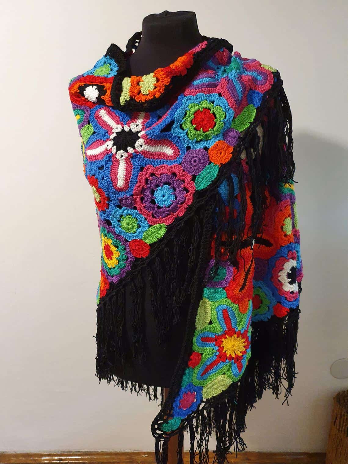 rainbow crochet scarf