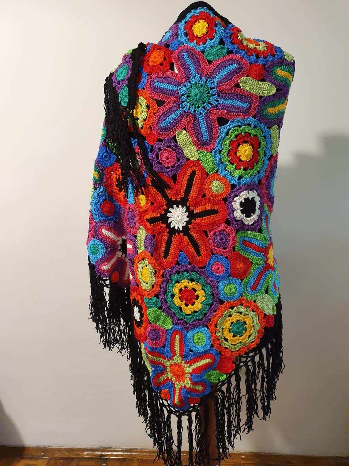 bright colors crochet stole