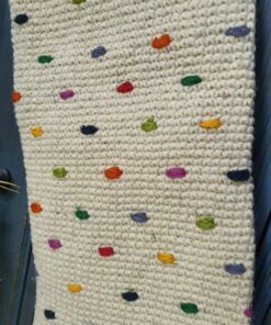 Close-up of crochet stitch detail on personalized holiday stocking for your Festive home decor