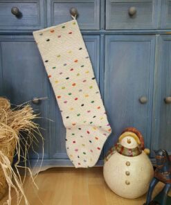 Personalized crochet Christmas stocking with festive design