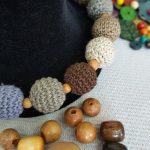 Crochet necklaces with wooden beads