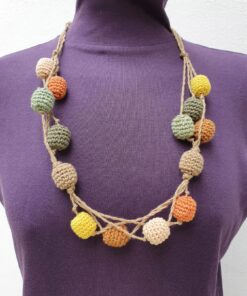 Alternative view of Crochet string necklace with wooden beads