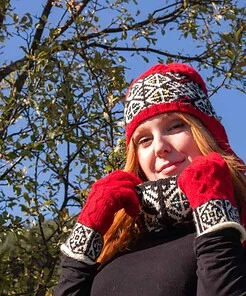 Alternative view of Traditional Pattern Hat with Ear Flaps