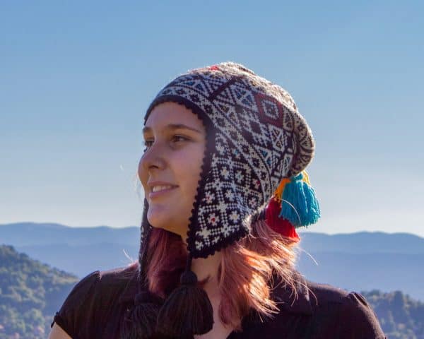 Jacquard Knit Beanie with Earflaps
