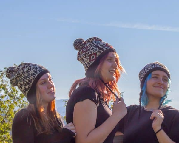 Knitted beanie made in a traditional pattern