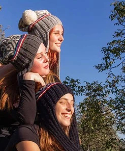 Winter hat with long earflaps