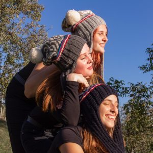 Winter hat with long earflaps