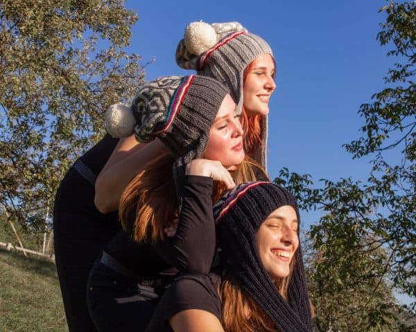 Winter hat with long earflaps