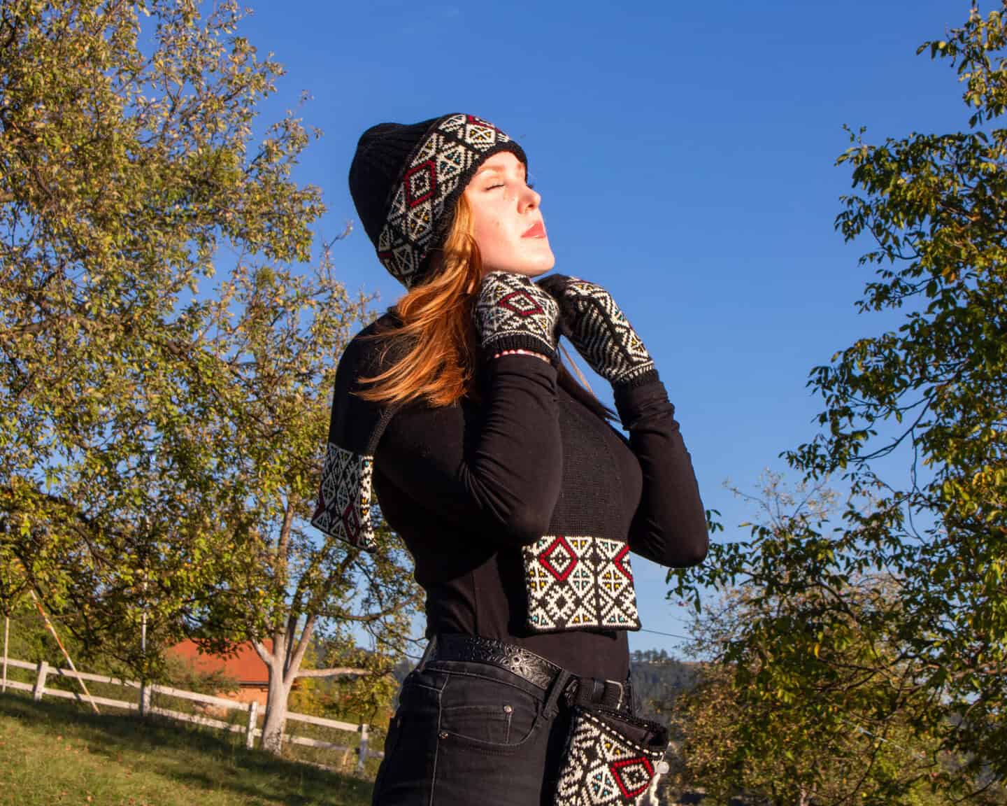 Knit Wool Jacquard Hat - Image 3