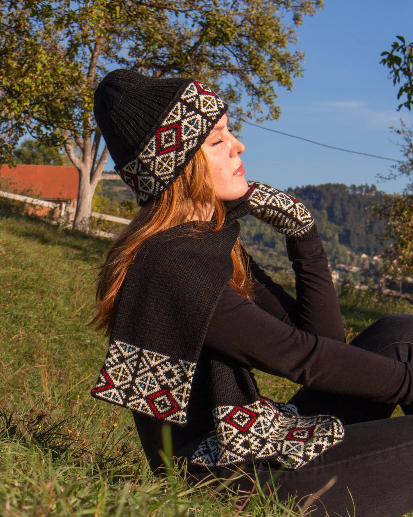 Knit Wool Jacquard Hat