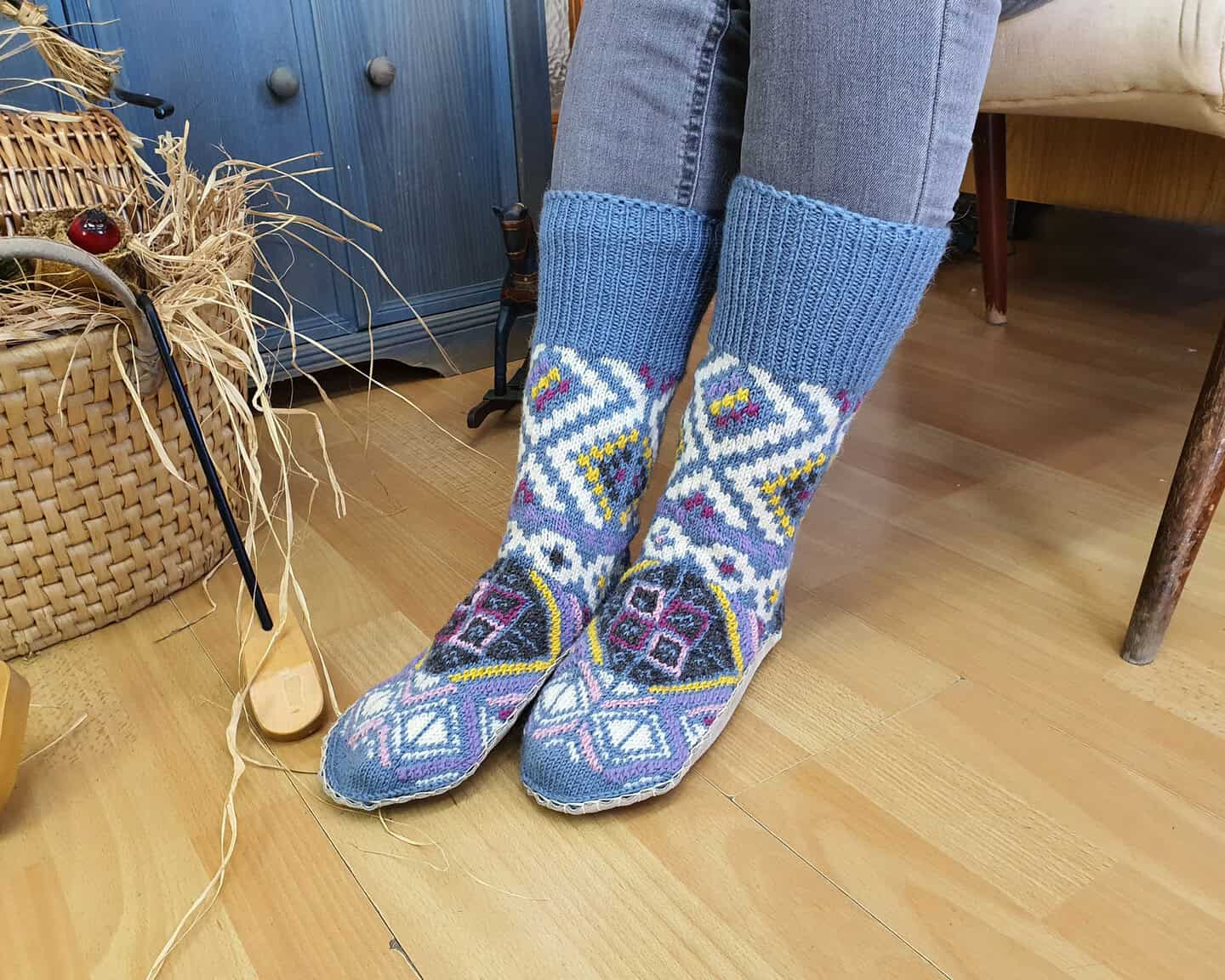 Slipper Socks with Leather Sole - Image 4